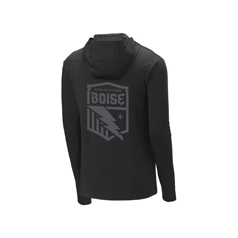 Athletic Club Boise Black Core Unisex Sport-Tek Hooded Long Sleeve