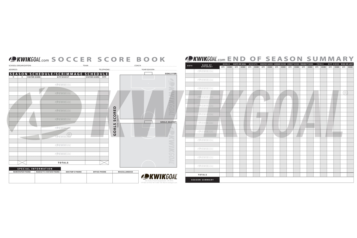 Soccer Score Book