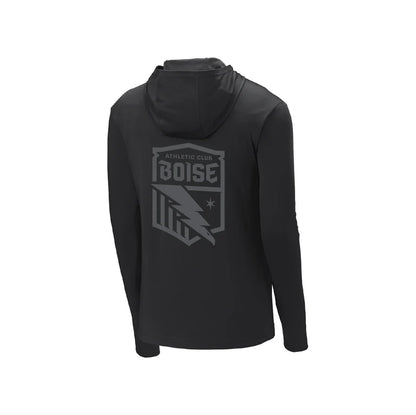 Athletic Club Boise Black Core Unisex Sport-Tek Hooded Long Sleeve