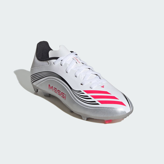 Junior F50 Messi League FG/MG [Ftwr White/Lucid Red/Silver Metallic]