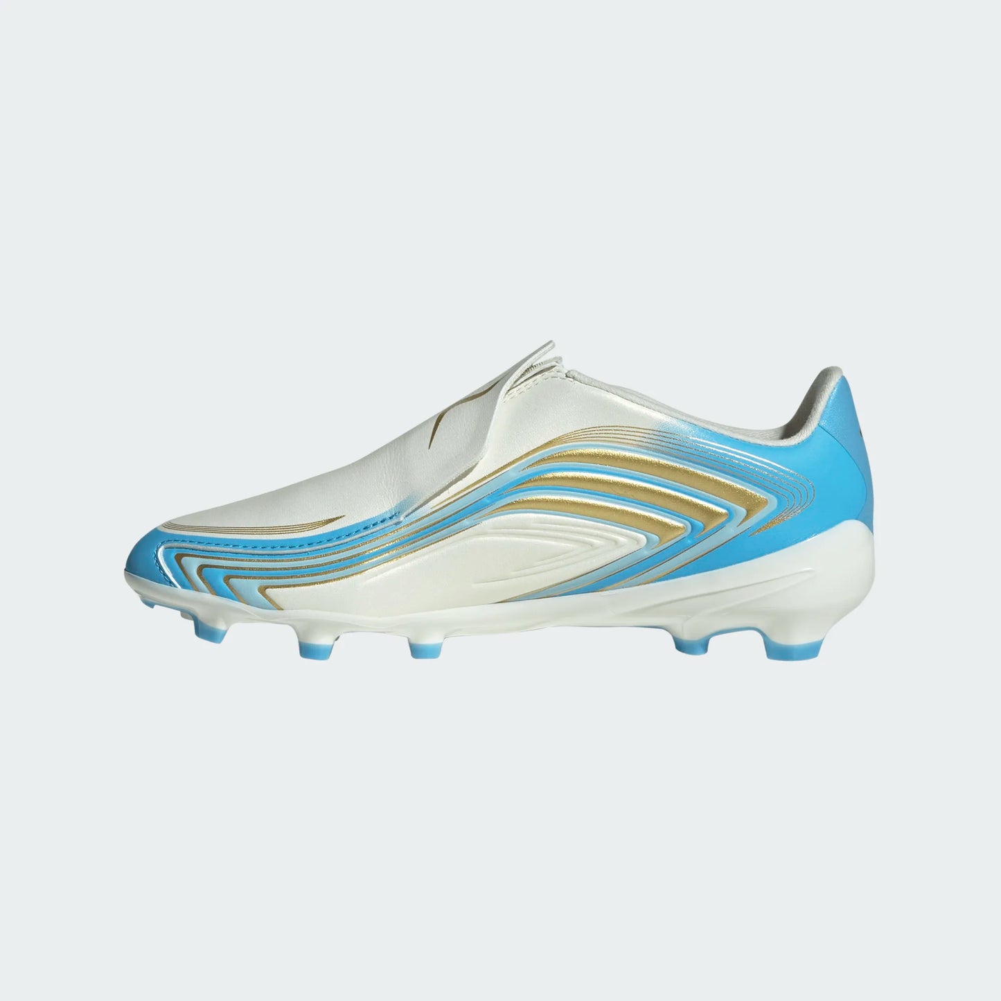 Adidas Junior F50 Messi League Laceless FG [Ivory/Ice Blue]