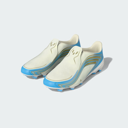 Adidas Junior F50 Messi League Laceless FG [Ivory/Ice Blue]