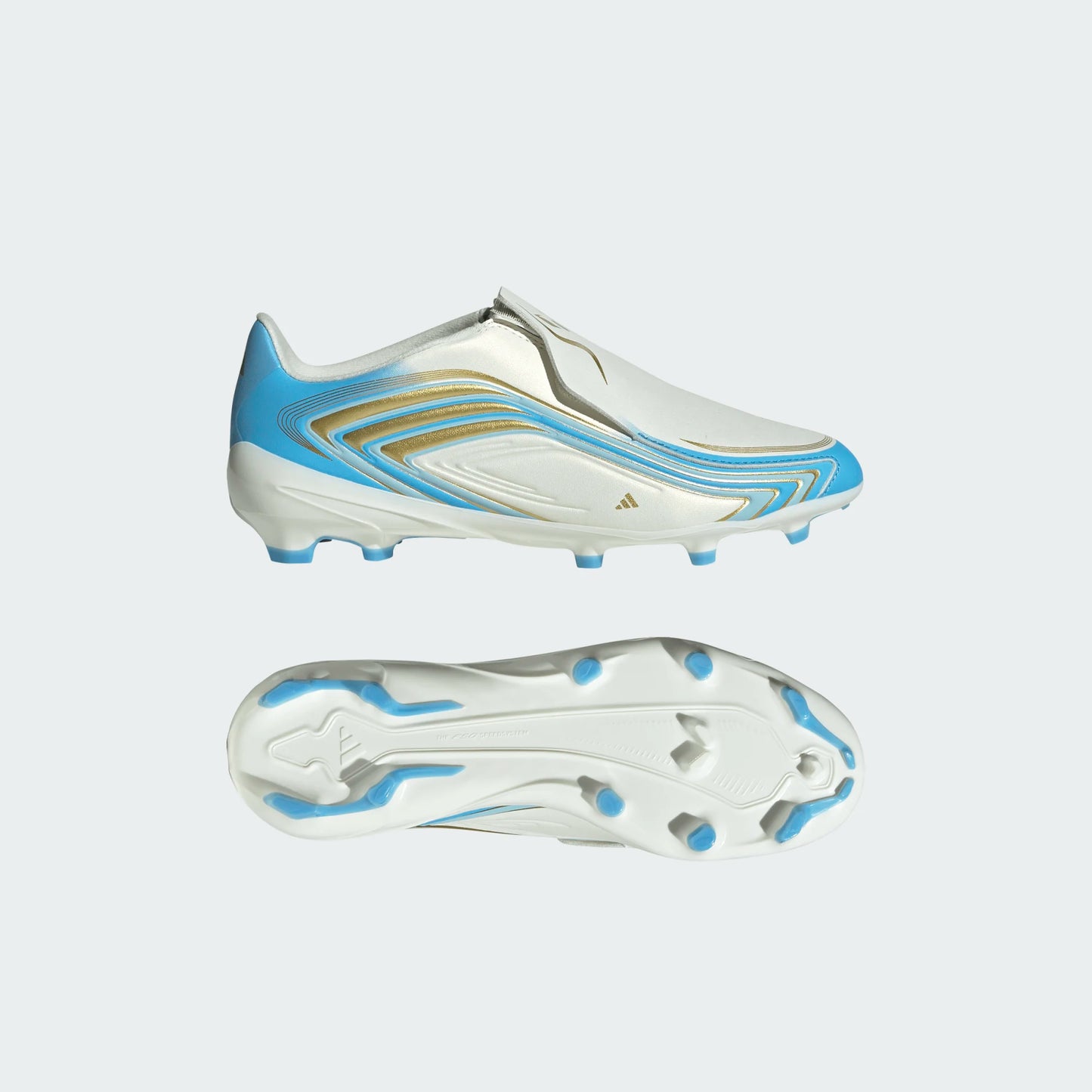 Adidas Junior F50 Messi League Laceless FG [Ivory/Ice Blue]