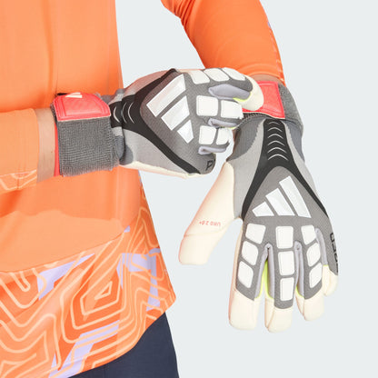 Predator Pro Hybrid Strap Gloves [Iron Metallic/Lucid Red]